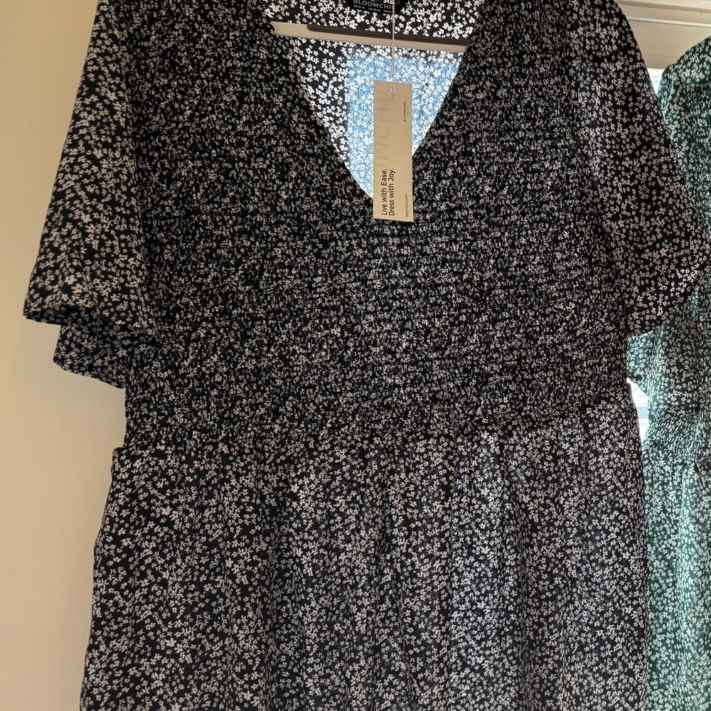 Floral Black and White Blouse